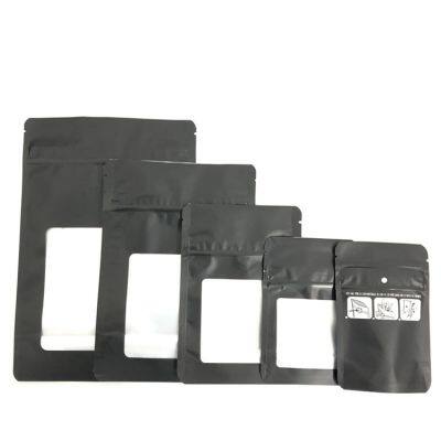 3.5g 7g 28g Matte Glossy Printed Black CR Packaging Mylar Bags With Labels for Food photo-2