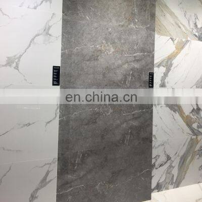 Foshan Building Material Big Size High class Gray Fashionable Marble Glazed Porcelain Slabs 750x1500 JM758202F