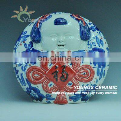 Custom Hand Painted Porcelain Statue with Fuwa design