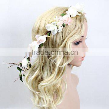 New Design Mori Girl Hiar Artificial Flower Wreath For Wedding