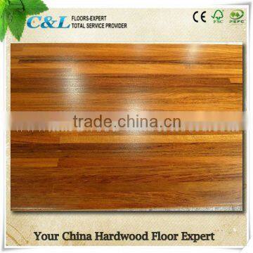 UV lacquer smooth surface engineered Chinese teak wood floors