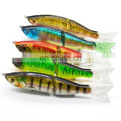 2 Section Glide Swimming Bait Hard ABS Artificial Trout Bass Fishing Lures Live Action Segment Jointed Swimbait Fish Lure