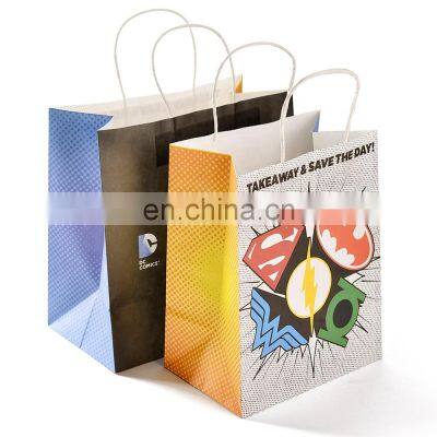 Sunkea kraft paper food custom printed carrier bags