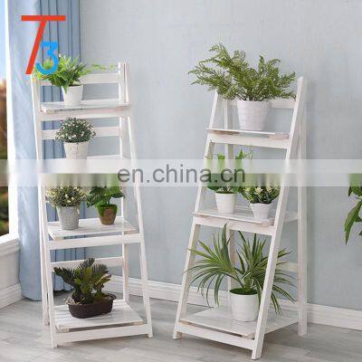 Folding Wood Display Wooden Corner Shelf Plant Stand