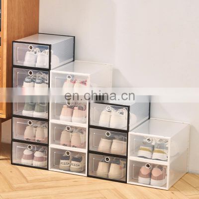 Plastic front shoe case transparent sneaker box clear custom shoe box storage with drawer jordan shoe container