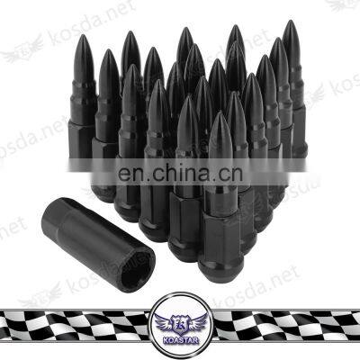 M12x1.5 M12x1.25 L:97mm 20 pcs/set Aluminum Bullet with Steel Wheel Nut