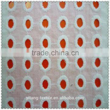 dots pattern embroidered cotton fabric