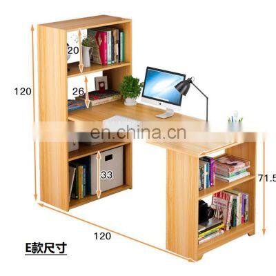 Eco-friendly Adult Modern Office Home Simple Wooden Study Computer Table Writing Office Desk With Book Shelf photo-5