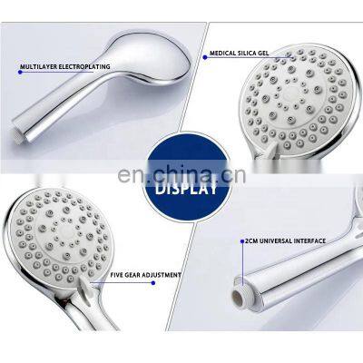 Hot Sale ABS Plastic Watermark Bathroom Rainfall Hand Shower Hand Held 5 Functions Shower Head photo-5