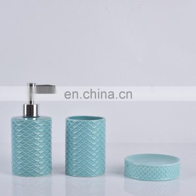 New fashion soap dispenser ceramic bath accessory 3pcs set bathroom accessories set