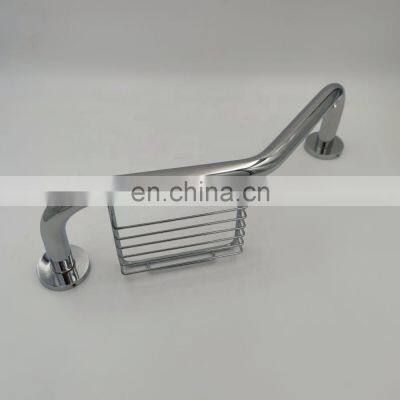 Bathroom Stainless Steel Shower Handicap With Brass Soap Dish Basket Safe Grab Bar photo-2