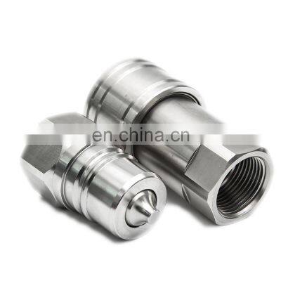 Stainless Steel Hydraulic Quick Disconnect Couplers With Groove Plug ISO A Hydraulic Push in Connect Quick Couplings Nipple Set