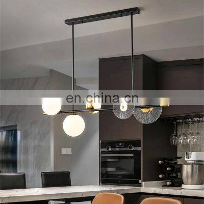 Nordic Retro Design LED Chandelier For Dining Room Kitchen Living Room Bedroom Lounge Glass Ball Pendant Lamp G9 Hanging Light