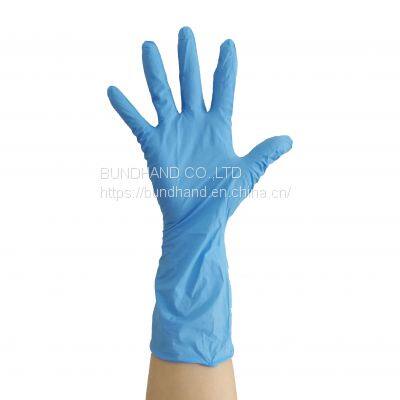 Long Cuff Blue Color Nitrile Disposable Gloves For Medical Industry factory