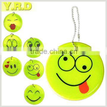 Hot selling soft plastic reflective safety keychain hanger EN13356