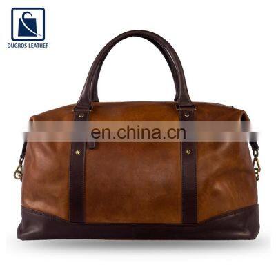 Vintage Style Made Impressive Quality Sports Leather Men Duffel Bag photo-4