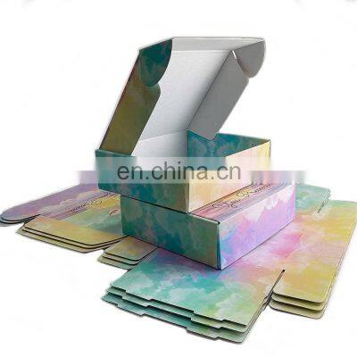 Recycle China supplier Factory custom printing logo Packing For T-shirt clothing shoes Pink Corrugated paper shipping mailer box