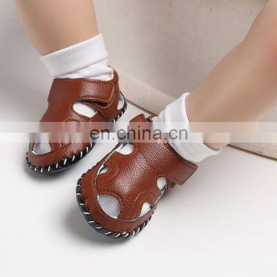 Summer Baby Boy Shoes Kids Beach Sandals for Boys Soft Leather Bottom Non-Slip Closed Toe Safty Shoes Children Shoes