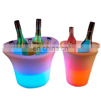 champagne rectangular luminous decorative plastic led lighted ice bucket wine cooler box Whiskey Beverage led Wine Chiller