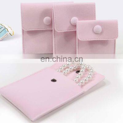 High Quality Velvet Jewelry Packaging Bags Pouch With Snap Button For Necklaces Bracelet Rings photo-5
