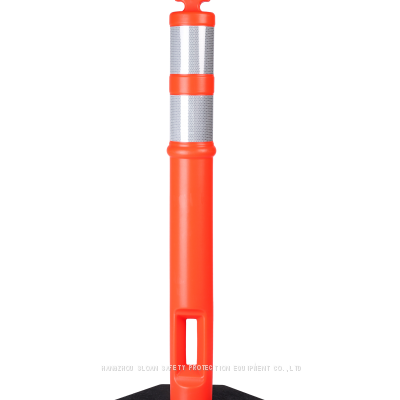 Loop Top Delineator Posts Orange PE Delineator Cones With 12 lb Rubber Base Easy Grip for Traffic Management photo-3