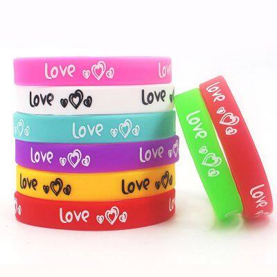 OEM Customized Printing Process 202*12*2mm Wristbands Non-toxic Five Odorless Big Elastic Durable Waterproof Silicone Bracelet