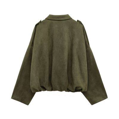 European and American Style 2025 New Fashionable Versatile Suede Texture Jacket Jacket photo-4