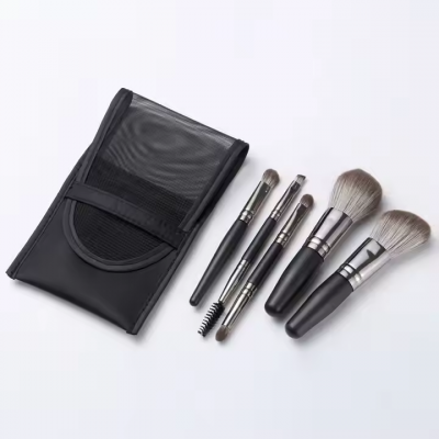 Cheap 5pcs Mini Travel Makeup Brushes Set PU Bag Beauty Brushes Private Label Cosmetics Tool Powder Blush Face Makeup Brush Set