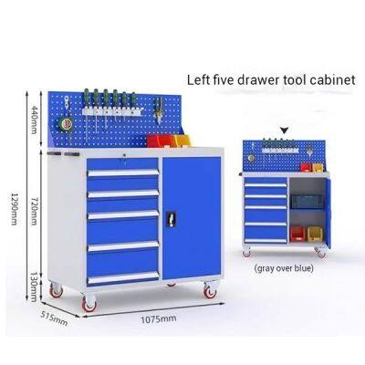 Lockable Mechanic Tool Cart Heavy Duty Rolling Cabinet With Aluminum Handle & Reinforced Structure for Professional Workshop and Fleet Maintenance