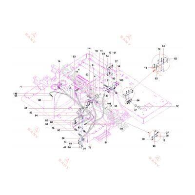 Genuine & OEM SANY Spare Parts Catalogue Online SANY Excavator Parts Diagram