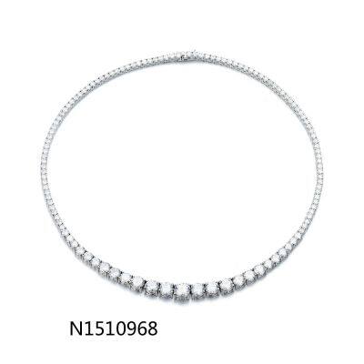 Luxury Hip Hop Tennis Necklace 3m/4m/5m Created Moissanite Gemstone Unisex Basic Tennis Chain Necklace Fine Jewelry Wholesale