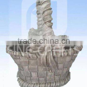 Polyresin basket flowerpot garden ornament