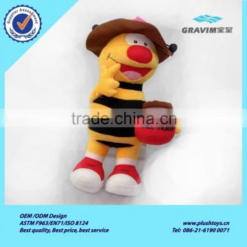 Soft animal plush bumble bee with honey