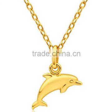 2016 New Fashion Stainless Steel Gold Plated Cute Dolphin Pendant