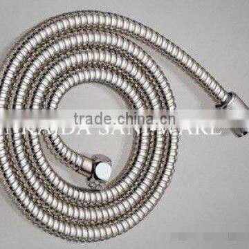 Stainless steel shower hose, brass cap nuts, pvc inner pipe.