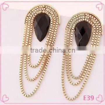 Chinese factory price cheap price high quality chain link tassels earrings