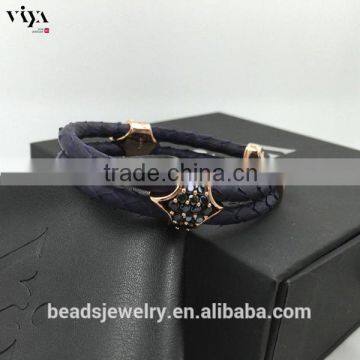 2016 New Arrival Luxury Silver Plated Exotic Genuine Stingray Man Skull Bracelet For Man photo-5