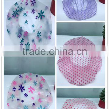 transparent printed shower cap