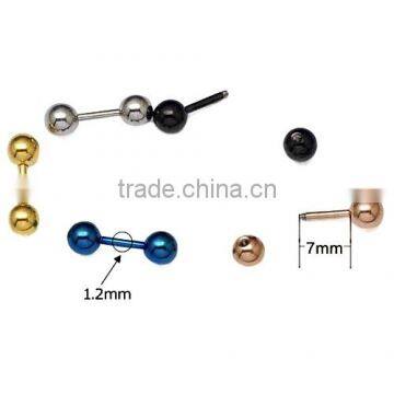 Stainless Steel Tragus Earring Ball Barbell Ear Piercing Black Silver Gold Cartilage Ring Jewelry For Men Women photo-3
