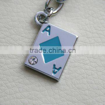 With blue squareA key chain Various Wholesale Hot Selling Fashion Poker Key Chains