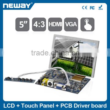 4:3 type 5 inch SKD Embedded Monitor with abundant interface