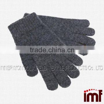 100% Pure Cashmere Gloves with Ribbed Cuff