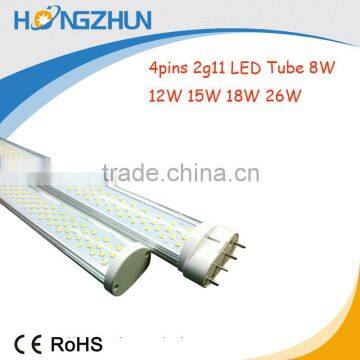 HOT 4pins 2g11 LED Tube 8W 12W 15W 18W 26W led 2g11 tube