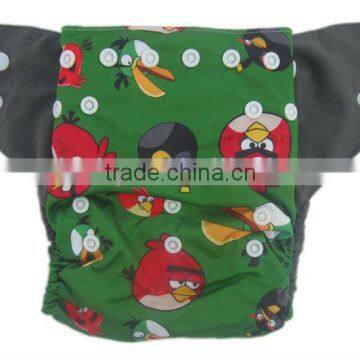 AnAnBaby New Quality Printed Diapers Charcoal Bamboo With Double Gussets Baby Printed Nappies