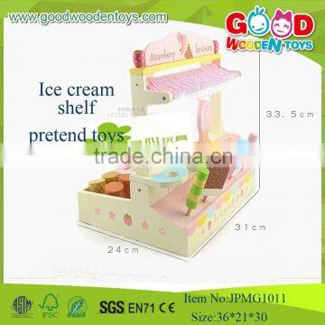 Hotsale New Design Kitchen Toys Icecream Shelf Pretend Toys,Wooden Kitchen Food Toys