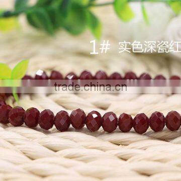 Solid Dark Red 2mm to 12mm Excellent Quality Wholesales Loose Jade Crystal Facted Roundelles Glass Beads for Jewelry Cheapest