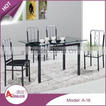 Commercial furniture modern glass rectangle restaurant 4 seater new model dining table