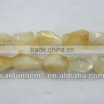 Citrine faceted tumble stone