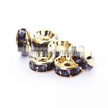 Gold Plated Tanzanite Color #539 Rhinestone Jewelry Rondelle Spacer Beads Variation Color and Size 4mm/6mm/8mm/10mm photo-3