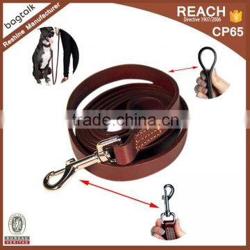 New Arrival Black And Brown Leather Dog Leash